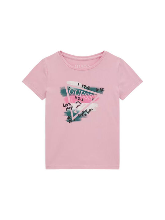 Guess Tricou pentru copii Roz