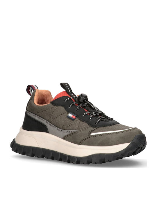 CUT LACE-UP Kids Sneakers Green