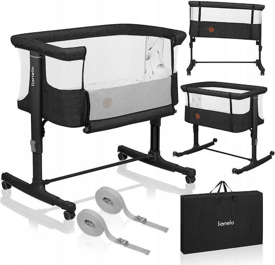 Lionelo Люлка Aurora с Матрак, Странично Отваряне и Колела Gray Graphite