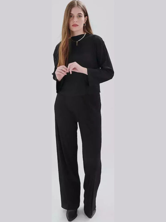 Women's Fabric Trousers Black