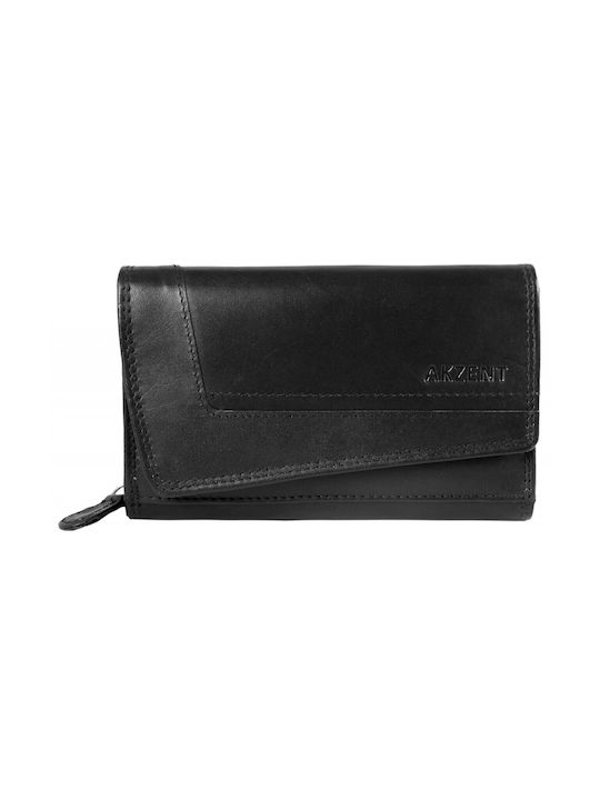 Akzent Large Leather Women's Wallet Black