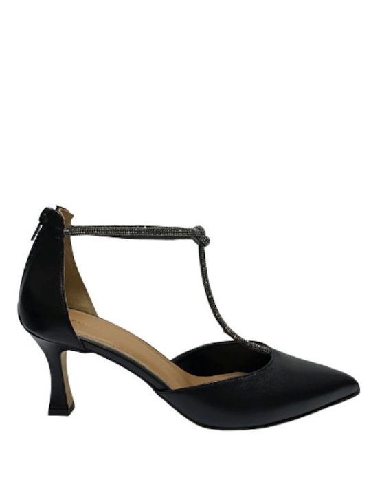 Paolo Bellucci Black Medium Heels with Strap