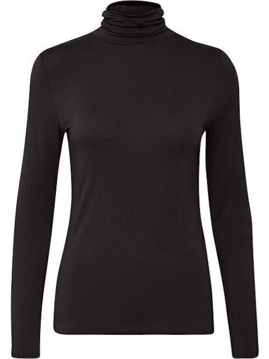 Women's Blouse Long Sleeve Turtleneck Black