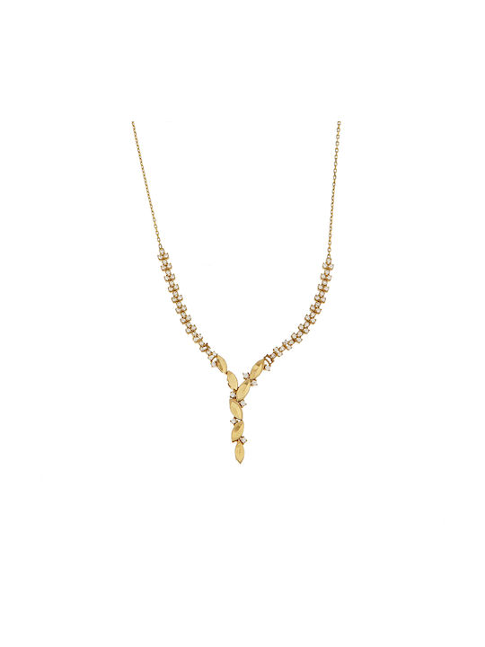 Daskalakis Necklace from Gold 14K with Zircon