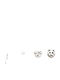 PS Silver Set Earrings Piercing Nose from Silver White