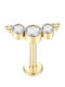 Amalfi Accessories Ohrring Piercing aus Vergoldetem Stahl Weiß