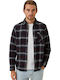 Long-sleeved Flannel Shirt Checked DK GREY-BLACK-RED-LT GREY