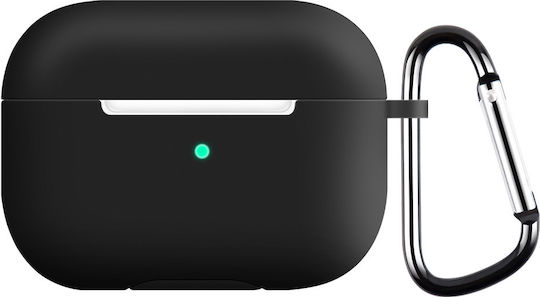 Techsuit Θήκη Σιλικόνης με Γάντζο σε Μαύρο χρώμα για Apple AirPods 3