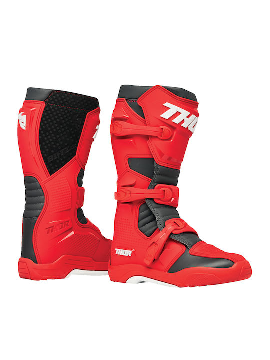 Thor MX Blitz XR Ανδρικές Μπότες Motocross Δερμάτινες Red/Charcoal