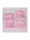 Σετ Παιδικό Σκουφάκι με Κασκόλ & Γάντια Πλεκτό Ροζ