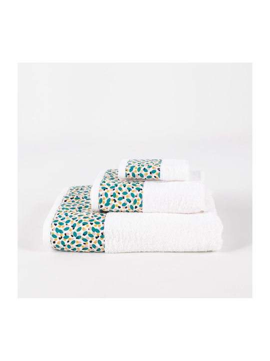 Linea Interiors Σετ Βρεφικές Πετσέτες 3τμχ White-Green Βάρους 500gr/m²