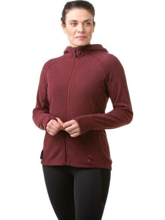 Fleece Γυναικεία Ζακέτα σε Μπορντό Χρώμα