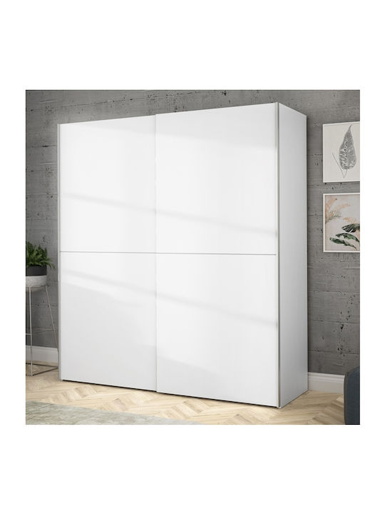 Δίφυλλη Ντουλάπα Ρούχων Συρόμενη Fernando Λευκή 170.3x61.2x190.5cm