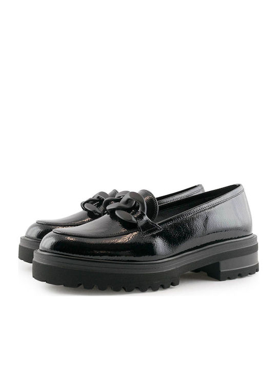 Δερμάτινα Γυναικεία Loafers σε Μαύρο Χρώμα 3222