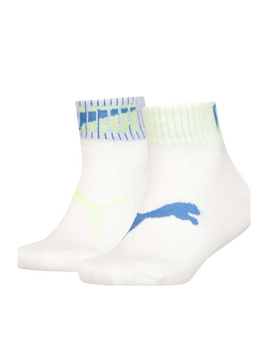 PUMA Παιδικά Σοσόνια Logo Quarter WHITE / BLUE 2 Ζευγάρια