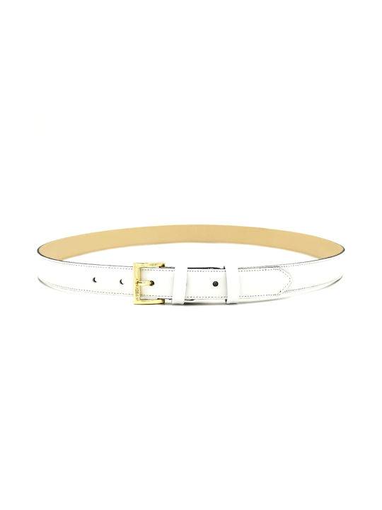 Borsche Leather Women's Belt White