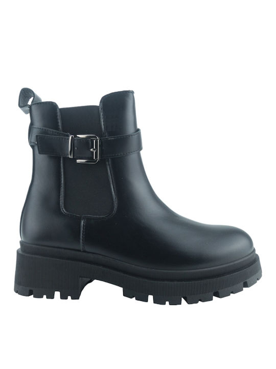 Plato Damen Knöchelstiefel Schwarz