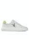 Calvin Klein Cupsole Mono Lth Γυναικεία Chunky Sneakers ΑΣΠΡΟ