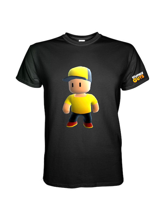 Kinder-T-Shirt Schwarz Stumble Guys