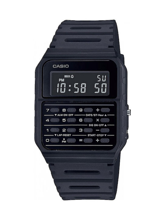 Casio Collection Ψηφιακό Ρολόι Μπαταρίας με Μαύρο Καουτσούκ Λουράκι