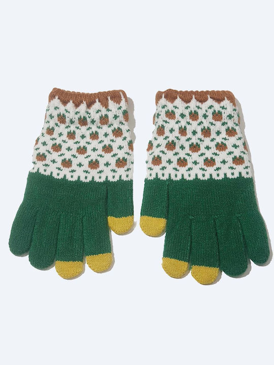Mdl Πράσινα Γυναικεία Πλεκτά Γάντια Αφής