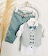 Vintage Soul Costum de Botez pentru Băiat Verde 5buc