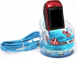 USB 2.0 Hub with 4 Ports USB-A Blue