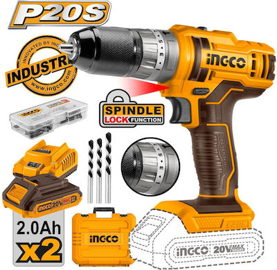 Ingco Percussive Drill Driver Battery 20V 2x2Ah