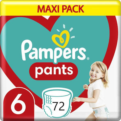 Pampers Pants Πάνες Βρακάκι No. 6 για 15+kg 72τμχ