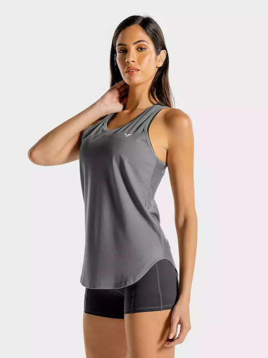 Squatwolf Damen Sportliche Bluse Ärmellos Gray