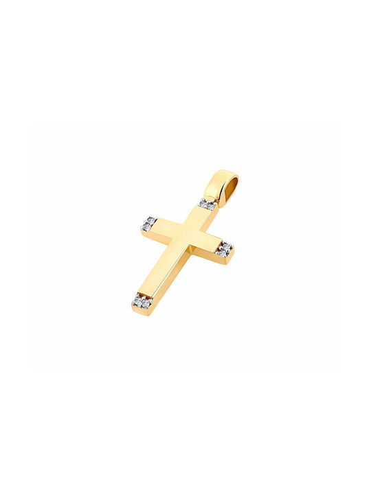 JewelStories Women's Gold Cross 9K