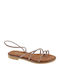 Leather Women's Flat Sandals Rose Gold