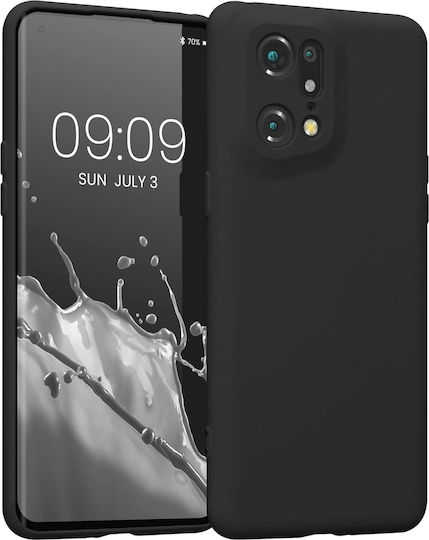 KWmobile Soft Slim Flexible Rubber Umschlag Rückseite Silikon 1.3mm Schwarz (Oppo Find X5 Pro)