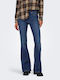 Hw Women's Jean Trousers Flared Medium Blue Denim