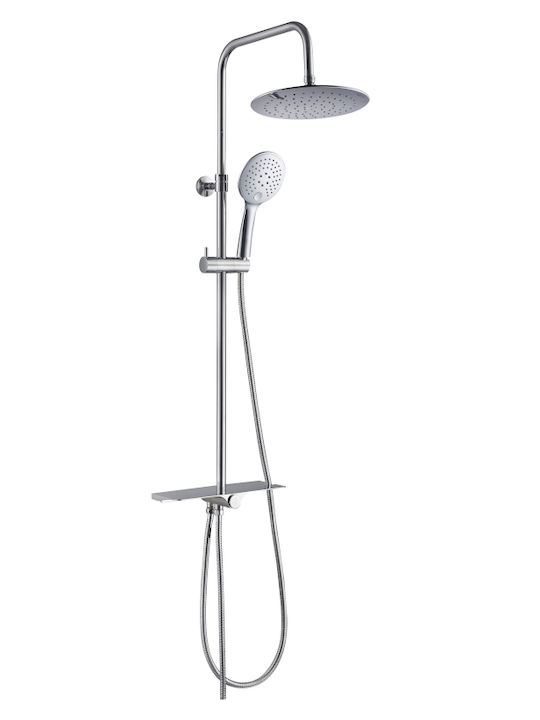 Homefit Duschsäule ohne Armatur Silber