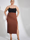 Midi Skirt in Brown color