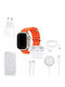 X8 Ultra Combo 49mm Smartwatch with Heart Rate Monitor (Orange)