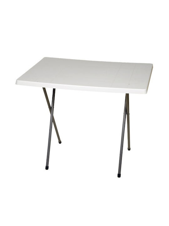 Outdoor Dinner Foldable Plastic Table White 60x80xcm