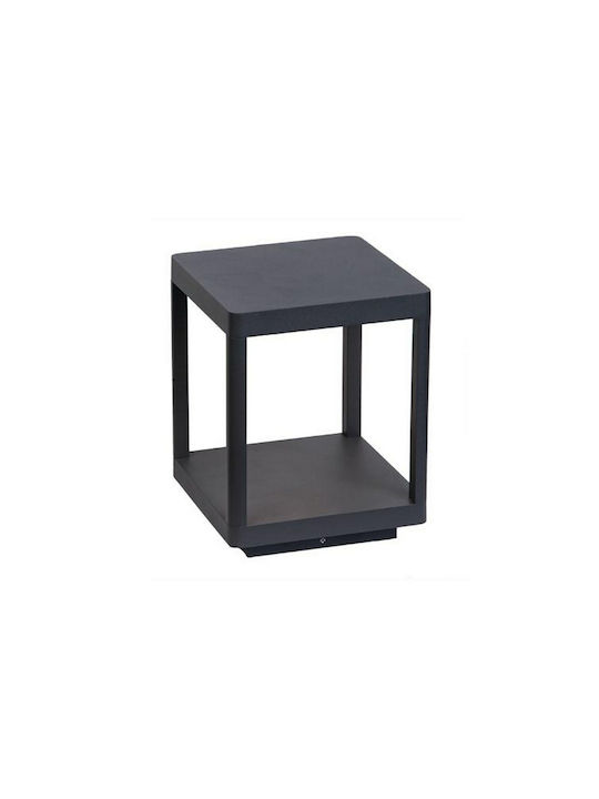 Zambelis Lights Outdoor Floor Lamp Small Post LED 7W with Warm White Light IP54 Gray