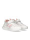 Cut Lace-up Kids Sneakers with Scratch White