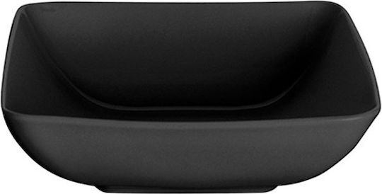 Güral Porselen Serving Bowl Square made of Porcelain Black 13x13cm