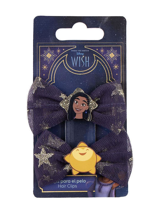 Cerda Disney Wish Set Clame De Păr Pentru Copii Cu Clemă Fundiță Multicoloră În Culoare Albastră 2 Bucăți