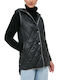 Women's Short Puffer Jacket for Winter Black