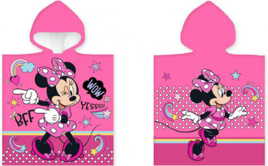 BrandMac Παιδικό Πόντσο Θαλάσσης Minnie Ροζ 100 x 100εκ.