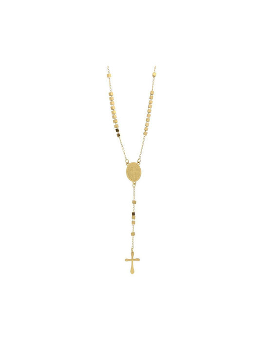 Q-Jewellery Women's Cross from Gold Plated Steel with Chain