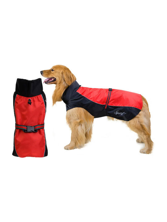 Value Hundemantel Wasserdicht Rot mit Rückenlänge 55 cm.