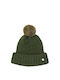Pom Pom Beanie Frauen Beanie Gestrickt in Grün Farbe