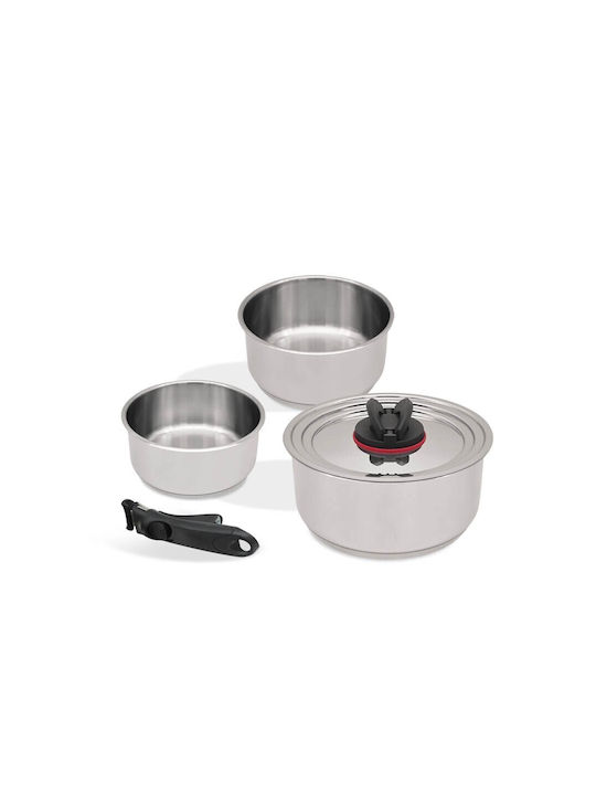 Maestro Pots Set of Stainless Steel with No Coating 3pcs