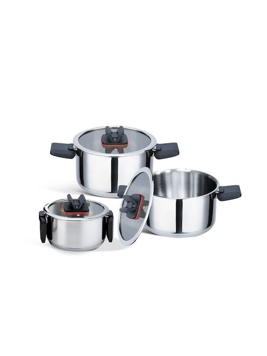 Maestro 6 Pots Set of Stainless Steel with No Coating 6pcs