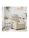 Relax Armchair Massage with Footstool from Leatherette Cream 74x89x100cm